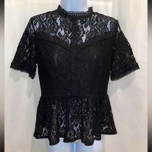 NWOT black lace peplum top from Vici Collection size medium